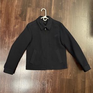 Uniqlo black cropped lightweight coat jacket